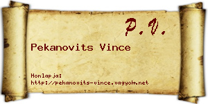 Pekanovits Vince névjegykártya